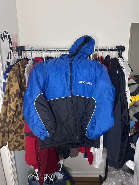Vintage Starter Kentucky Wildcats Colorblock Puffer Jacket Boys Large 14-16
